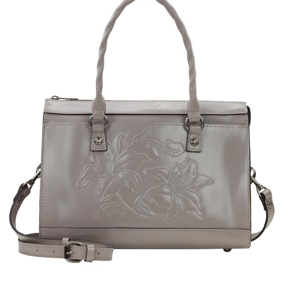 Patricia Nash Josselin Leather Satchel - stone tooled